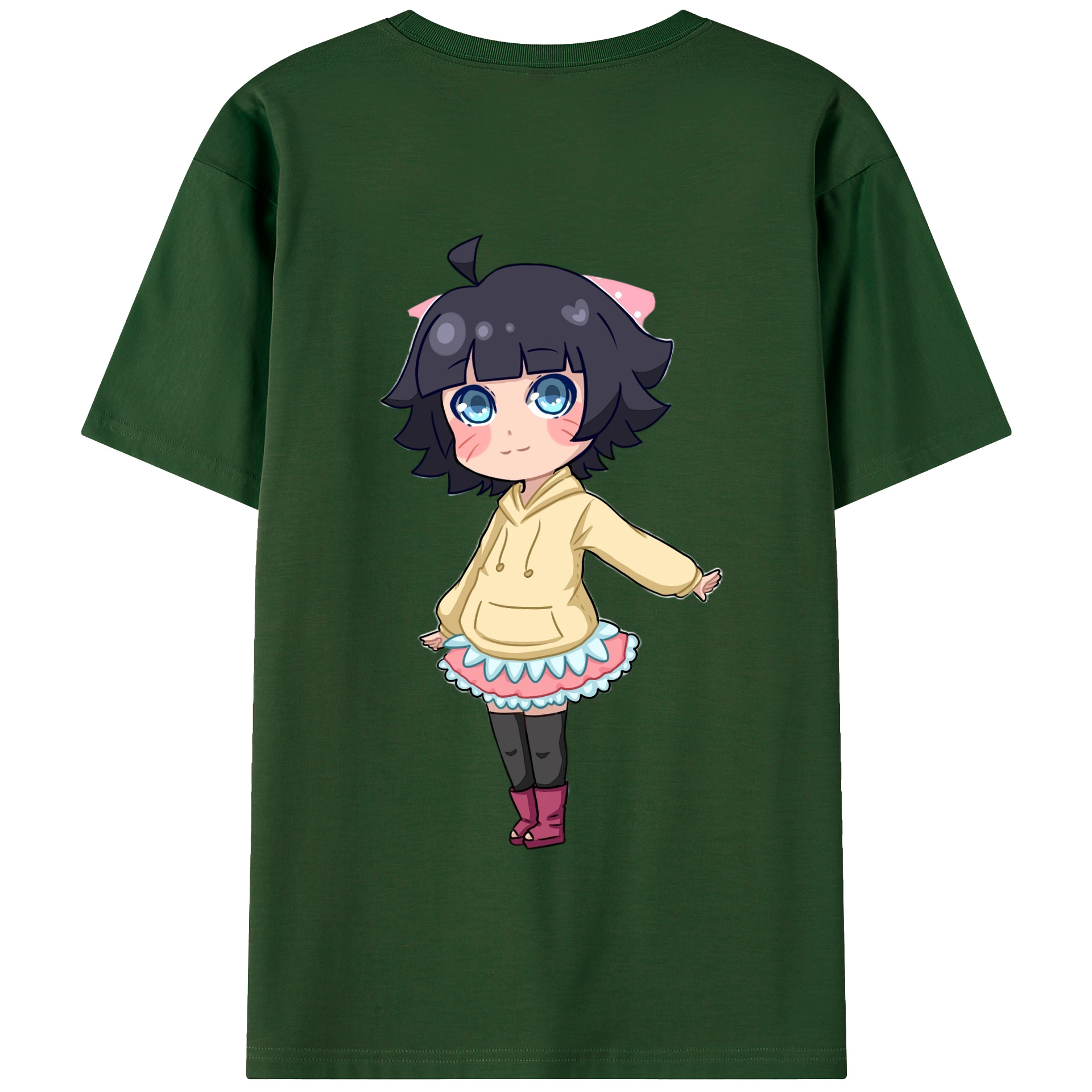 （画像用） NARUTO -ナルト- うずまき ヒマワリ Uzumaki Himawari 綿100％半袖Tシャツ（背面プリント）